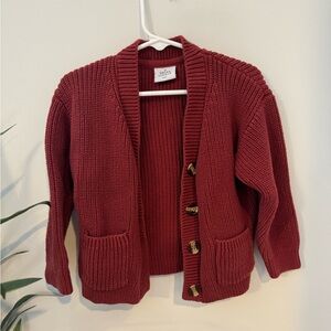 Cozy Knit Cardigan for Kids - Deep Red